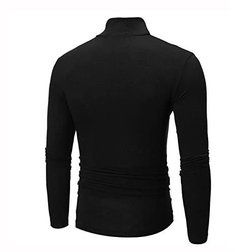 Rollkragenpullover FüR Herren Einfarbig Schlank Elastisch DüNn Pullover Herren FrüHling Herbst Rollkragenpullover Herren Strick Langarm T-Shirt von WAEKQIANG