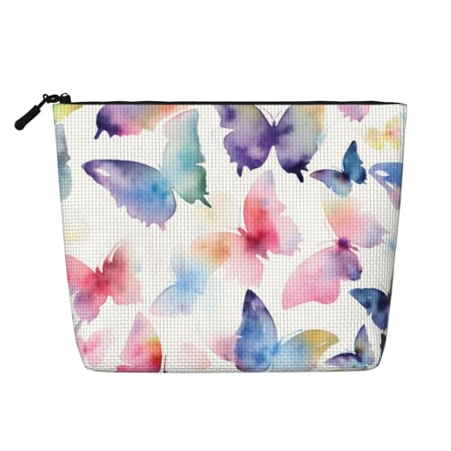 Aquarell Schmetterling Make-up Taschen Reise Make-up Tasche Reißverschluss Kosmetiktasche für Frauen von WAFICAC