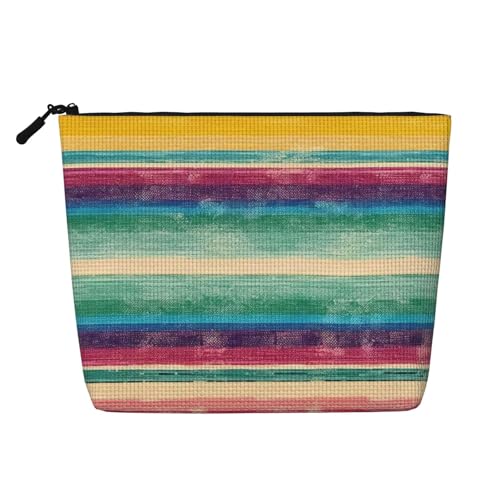 Aquarell mexikanische Serape Make-up-Taschen Reise Make-up Tasche Reißverschluss Kosmetiktasche für Frauen von WAFICAC