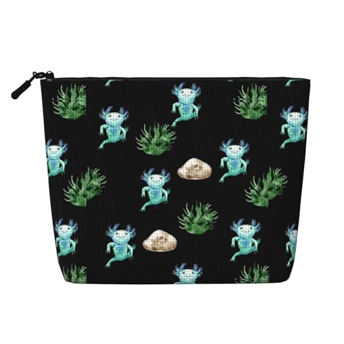 Axolotl Make-up-Taschen, Reise-Make-up-Tasche, Reißverschluss, Kosmetiktasche für Frauen von WAFICAC