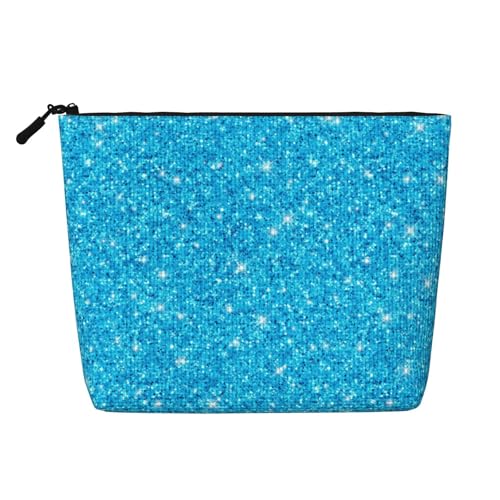 Blaue Ombre Glitters Make-up-Taschen Reise Make-up-Tasche Reißverschluss Kosmetiktasche für Frauen von WAFICAC
