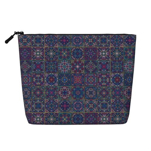 Boho Mandala Abstrakte Blume Make-up Taschen Reise Make-up Tasche Reißverschluss Kosmetiktasche für Frauen von WAFICAC