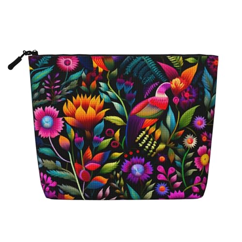 Bunte Blumen Blumen Make-up Taschen Reise Make-up Tasche Reißverschluss Kosmetiktasche für Frauen von WAFICAC