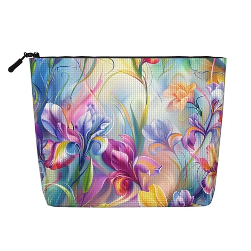 Bunte Blumen Blumen Make-up Taschen Reise Make-up Tasche Reißverschluss Kosmetiktasche für Frauen von WAFICAC