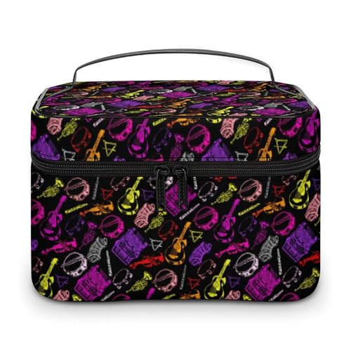 Bunte Reise-Make-up-Tasche mit Anime-Musik-Thema für Frauen, Kosmetiktaschen-Organizer mit weichen Grifffächern, Herren-Kulturtasche mit großer Kapazität, Hautpflege, Camping, Hochzeit, Make-up-Tasc Bunte Reise-Make-up-Tasche mit Anime-Musik-Thema für Frauen, Kosmetiktaschen-Organizer mit weichen Grifffächern, Herren-Kulturtasche mit großer Kapazität, Hautpflege, Camping, Hochzeit, Make-up-Tasc von WAFICAC