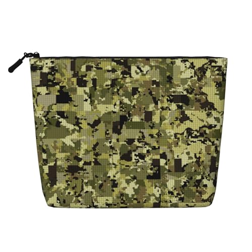 Camouflage Green Camo Make-up-Taschen Reise Make-up-Tasche Reißverschluss Kosmetiktasche für Frauen von WAFICAC