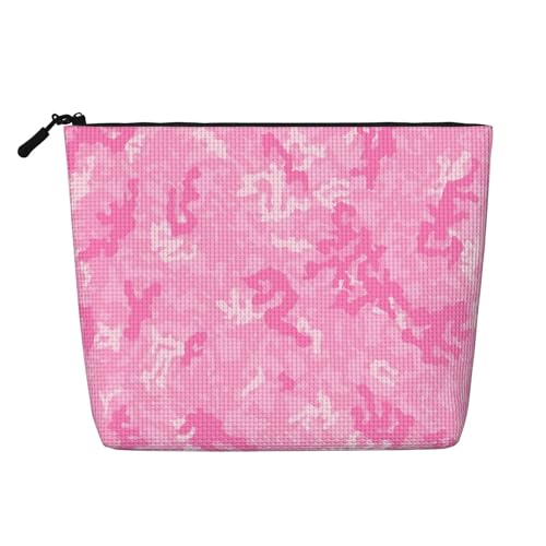 Camouflage Pink Camo Make-up-Taschen Reise Make-up-Tasche Reißverschluss Kosmetiktasche für Frauen von WAFICAC