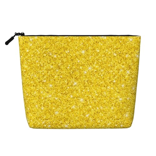 Gelbe Ombre Glitters Make-up-Taschen Reise Make-up-Tasche Reißverschluss Kosmetiktasche für Frauen von WAFICAC