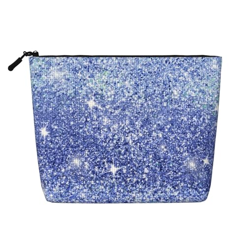 Glitzernde Blaue Make-up-Taschen, Reise-Make-up-Tasche, Reißverschluss, Kosmetiktasche für Frauen von WAFICAC