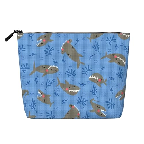 Hai, Meerestier, Wilde Algen, Make-up-Tasche, Reise-Make-up-Tasche, Reißverschluss, Kosmetiktasche für Frauen von WAFICAC