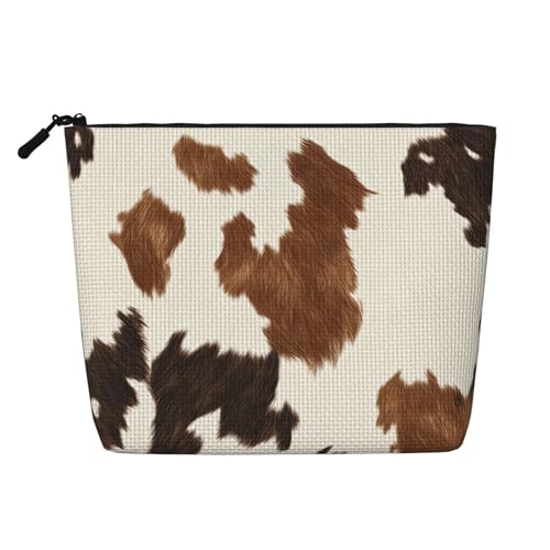 Kuhhaut-Muster-Make-up-Taschen Reise-Make-up-Tasche Reißverschluss Kosmetiktasche für Frauen von WAFICAC