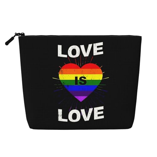 LGBT Pride Rainbow Gay Love is Love Pride Day Make-up-Taschen Reise-Make-up-Tasche mit Reißverschluss Kosmetiktasche für Frauen von WAFICAC