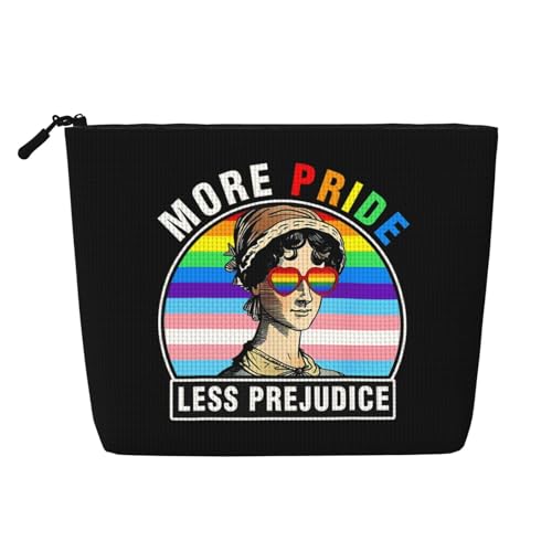 LGBT Pride Rainbow Gay More Pride Less Prejudice Make-up-Taschen, Reise-Make-up-Tasche, Kosmetiktasche mit Reißverschluss für Frauen von WAFICAC