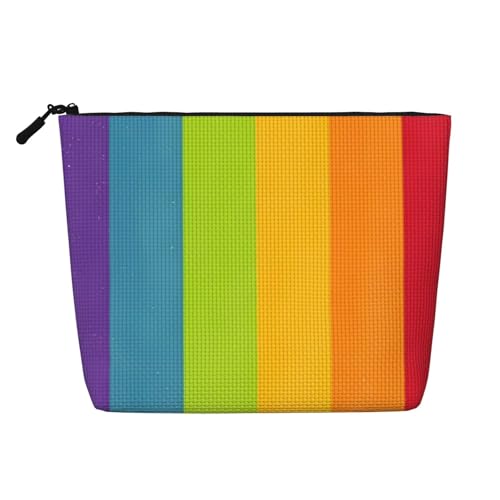 LGBT Pride Regenbogen Homosexuell Flagge Make-up Taschen Reise Make-up Tasche Reißverschluss Kosmetiktasche für Frauen von WAFICAC
