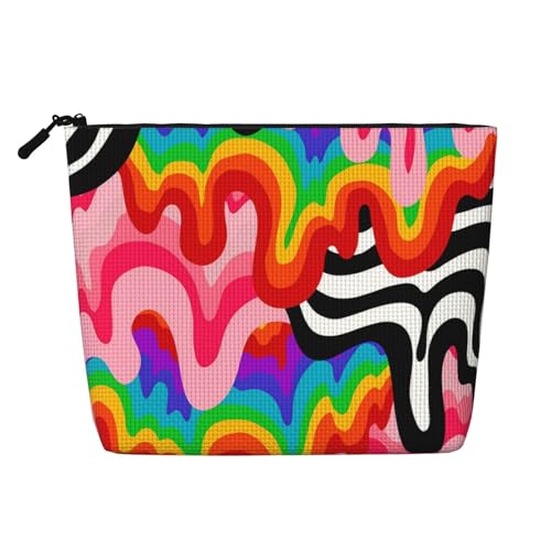 LGBT Regenbogen Gay Pride Flag Bunte Graffiti-Make-up-Taschen Reise-Make-up-Tasche Reißverschluss-Kosmetiktasche für Frauen von WAFICAC