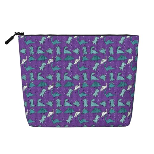 Lila Dinosaurier Make-up Taschen Reise Make-up Tasche Reißverschluss Kosmetiktasche für Frauen von WAFICAC