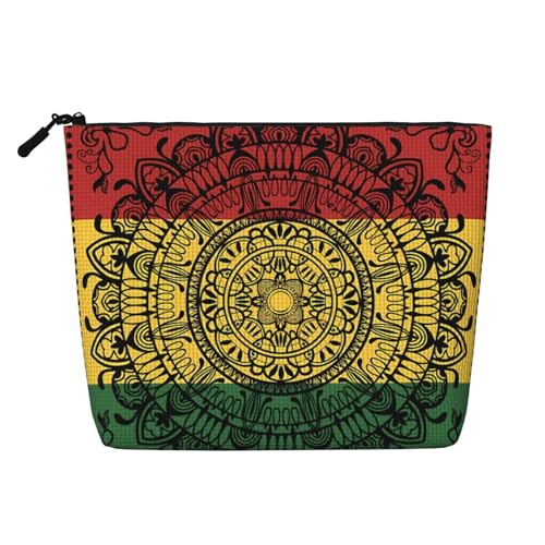 Mandala Rasta Make-up-Taschen Reise Make-up-Tasche Reißverschluss Kosmetiktasche für Frauen von WAFICAC