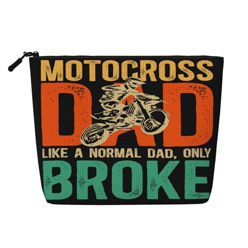 Motocross Dad Dirt Bikes Make-up-Taschen Reise-Make-up-Tasche Reißverschluss Kosmetiktasche für Frauen von WAFICAC