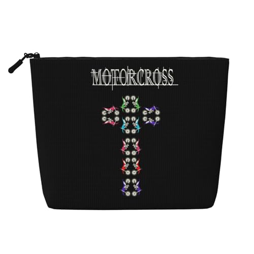 Motocross Dirt Bikes Make-up-Taschen Reise Make-up Tasche Reißverschluss Kosmetiktasche für Frauen von WAFICAC