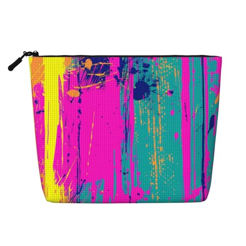 Neon Splatter Ink Make-up-Taschen Reise Make-up-Tasche Reißverschluss Kosmetiktasche für Frauen von WAFICAC