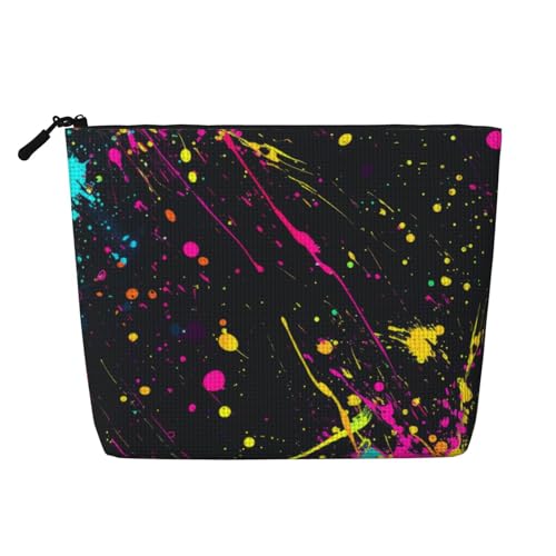 Neon Splatter Tinte Make-up Taschen Reise Make-up Tasche Reißverschluss Kosmetiktasche für Frauen von WAFICAC