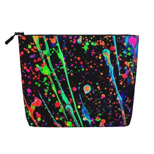Neon Splatter Tinte Make-up Taschen Reise Make-up Tasche Reißverschluss Kosmetiktasche für Frauen von WAFICAC