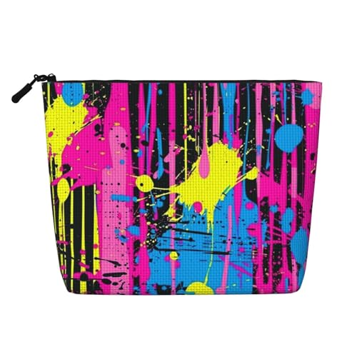 Neon Splatter Tinte Make-up Taschen Reise Make-up Tasche Reißverschluss Kosmetiktasche für Frauen von WAFICAC