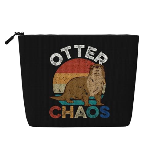 Otter Chaos Make-up-Taschen Reise-Make-up-Tasche Reißverschluss Kosmetiktasche für Frauen von WAFICAC