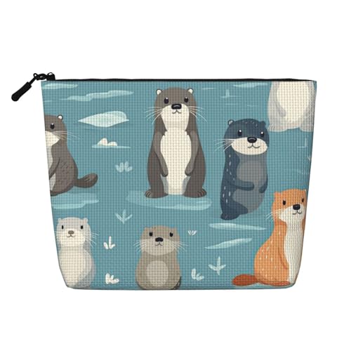 Otters Make-up-Taschen Reise Make-up-Tasche Reißverschluss Kosmetiktasche für Frauen von WAFICAC