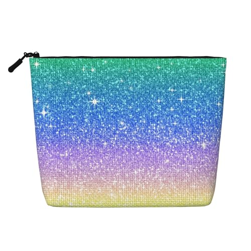 Regenbogen Ombre Glitters Make-up Taschen Reise Make-up Tasche Reißverschluss Kosmetiktasche für Frauen von WAFICAC