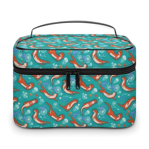 Reise-Make-up-Tasche für Männer und Frauen, Cartoon-Cartoon-Kosmetiktaschen mit Fächern und Griff, für Hochzeiten und Partys, große Kapazität, wasserdicht, für Hautpflege, Toilettenartikel, Make-up- Reise-Make-up-Tasche für Männer und Frauen, Cartoon-Cartoon-Kosmetiktaschen mit Fächern und Griff, für Hochzeiten und Partys, große Kapazität, wasserdicht, für Hautpflege, Toilettenartikel, Make-up- von WAFICAC