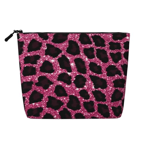 Rosa Glitter Leopard Make-Up Taschen Reise Make-Up Tasche Zipper Kosmetik Tasche Für Frauen von WAFICAC