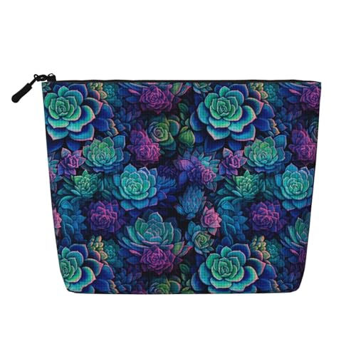 Sukkulenten Make-up-Taschen Reise Make-up-Tasche Reißverschluss Kosmetiktasche für Frauen von WAFICAC