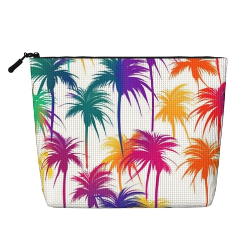 Tropische hawaiianische Palmblätter-Make-up-Taschen, Reise-Make-up-Tasche, Reißverschluss, Kosmetiktasche für Frauen von WAFICAC