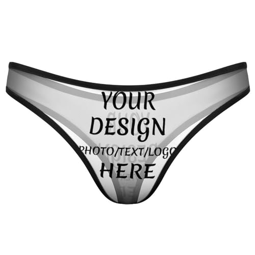 WAFICAC Benutzerdefinierte Damen-Tangas, personalisierte Slips, fügen Sie Ihren Fototext hinzu, weiche Stretch-Damen-Tangas, Nahtlose Höschen und Unterhosen von WAFICAC