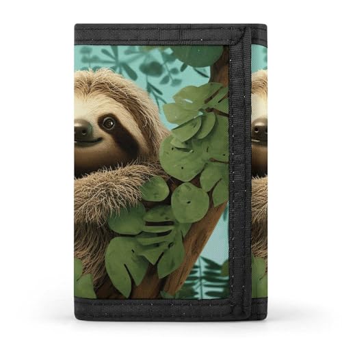 WAFICAC Dreifach gefaltete Geldbörse für Herren, Hug Tree -Münzgeldbörse, schmaler Geldscheinklammer-Kreditkartenhalter mit 8 Kartenfächern von WAFICAC