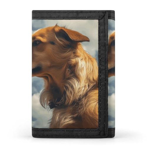 WAFICAC Dreifach gefaltete Geldbörse für Herren, Hund und Katze, Face to Face, Münzbörse, schmaler Geldklammer-Kreditkartenhalter mit 8 Kartenfächern von WAFICAC