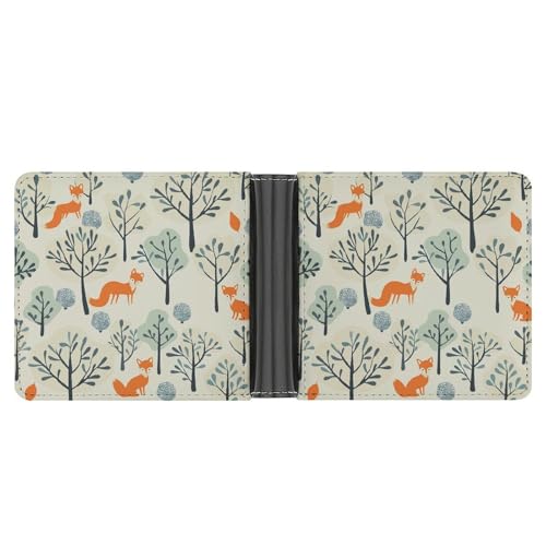 WAFICAC There is A Fox in The Tree Herren-Geldbörse, schmal, Kreditkartenetui, zweifach faltbar, Geldklammer, tragbare Geldbörse, Geschenke für Männer von WAFICAC