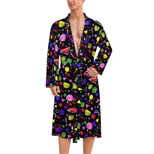 WAFICAC Vintage 80er 90er Jahre Schwarz Für Frauen Herren Reise Spa Robe Pyjamas Lange Duschtücher Weiche Casual Nachtwäsche von WAFICAC