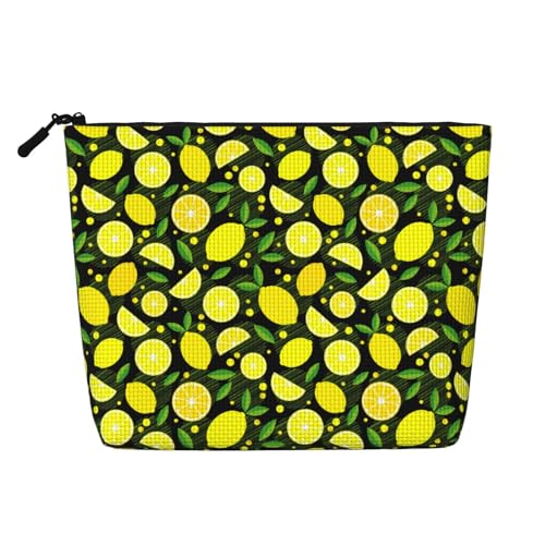 Zitronenfrüchte Tropische Make-up-Taschen Reise-Make-up-Tasche Reißverschluss Kosmetiktasche für Frauen von WAFICAC
