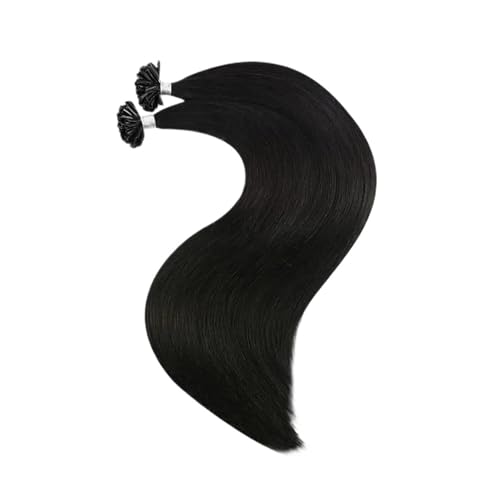 100 Strähnen U-Tip Haarverlängerungen Echthaar Remy Haar Nagelspitzen Echthaar Haarverlängerungen For Frauen Einfach Zu Verwenden(1B,18inches) von WAFOHSR