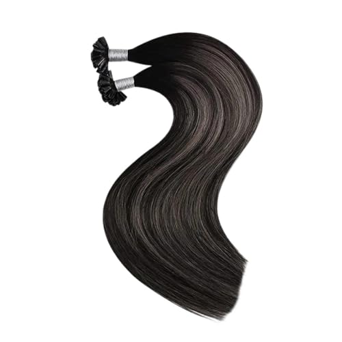 100 Strähnen U-Tip Haarverlängerungen Echthaar Remy Haar Nagelspitzen Echthaar Haarverlängerungen For Frauen Einfach Zu Verwenden(1B-Silver-1B,24inches) von WAFOHSR