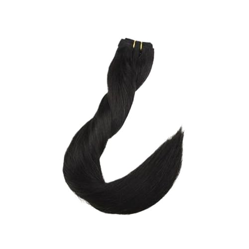 Haartressen Echthaar-Extensions For Einnähen, 50 G/Set, Haarverlängerungen For Frauen Einfach Zu Verwenden(20 INCHES,#1B) von WAFOHSR