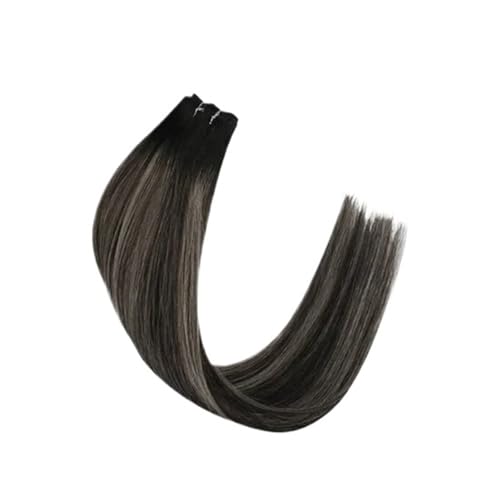 Haartressen Echthaar-Extensions For Einnähen, 50 G/Set, Haarverlängerungen For Frauen Einfach Zu Verwenden(22 inches,1B-S-1B) von WAFOHSR