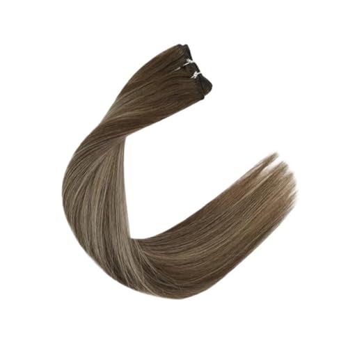 Haartressen Echthaar-Extensions For Einnähen, 50 G/Set, Haarverlängerungen For Frauen Einfach Zu Verwenden(24 Inches,4-27-4) von WAFOHSR