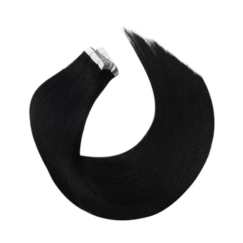 Tape-in-Haarverlängerungen, Echthaar, For Frauen, Unsichtbar, Nahtlos, PU-Hautschuss, Glattes Haar, Tape-ins Einfach Zu Verwenden(12 inches,1) von WAFOHSR