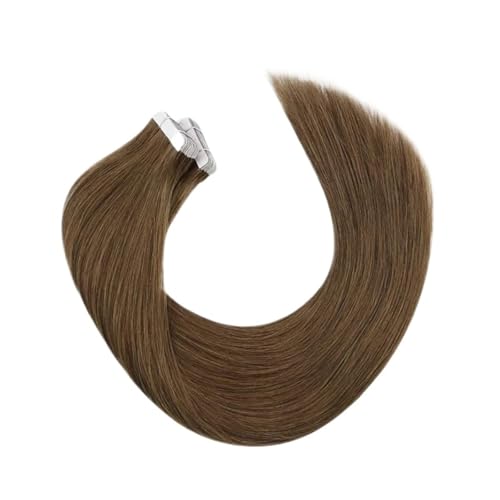 Tape-in-Haarverlängerungen, Echthaar, For Frauen, Unsichtbar, Nahtlos, PU-Hautschuss, Glattes Haar, Tape-ins Einfach Zu Verwenden(14inches,8) von WAFOHSR