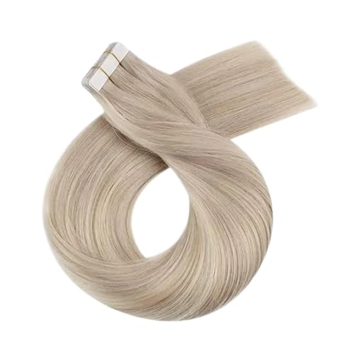 Tape-in-Haarverlängerungen, Echthaar, For Frauen, Unsichtbar, Nahtlos, PU-Hautschuss, Glattes Haar, Tape-ins Einfach Zu Verwenden(14inches,P18-613) von WAFOHSR