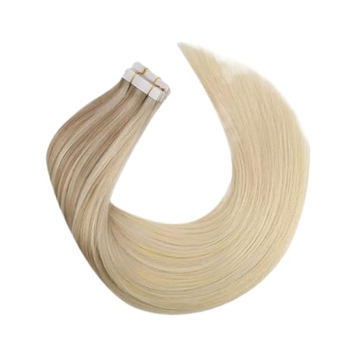 Tape-in-Haarverlängerungen, Echthaar, For Frauen, Unsichtbar, Nahtlos, PU-Hautschuss, Glattes Haar, Tape-ins Einfach Zu Verwenden(16inches,18-22-60) von WAFOHSR