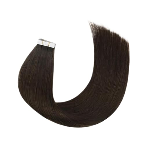Tape-in-Haarverlängerungen, Echthaar, For Frauen, Unsichtbar, Nahtlos, PU-Hautschuss, Glattes Haar, Tape-ins Einfach Zu Verwenden(16inches,4) von WAFOHSR